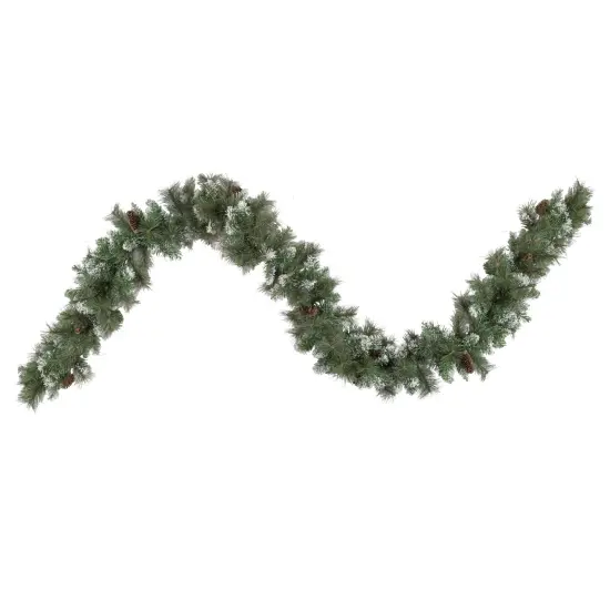 Northlight Real Touch&trade;️ Snow Valley Pine Artificial Christmas Garland - Unlit - 9' x 10" Green {1}