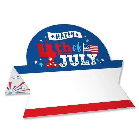 Big Dot of Happiness Firecracker 4th of July - Red, White and Royal Blue Party Tent Buffet Card - Table Setting Name Place Cards - Set of 24 {1}