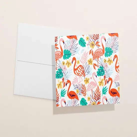Tropical Flamingo Pattern Cards with Envelopes - Set of 12, 24, 48, 96 Eco-Friendly Greeting Cards {3}