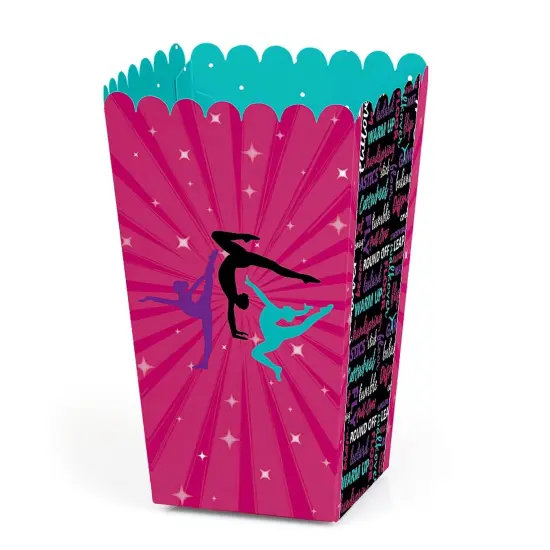 Big Dot of Happiness Tumble, Flip & Twirl - Gymnastics - Birthday Party or Gymnast Party Favor Popcorn Treat Boxes - Set of 12 {1}