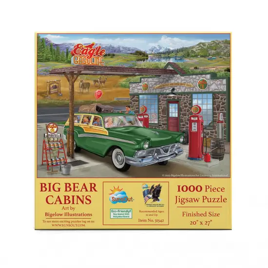 Sunsout Big Bear Cabins 1000 pc Jigsaw Puzzle 31542 {4}