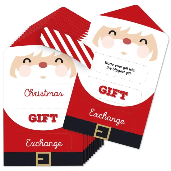 Big Dot of Happiness Jolly Santa Claus - Christmas Party Game Pickle Cards - White Elephant Gift Exchange Pull Tabs - Set of 12 {1}