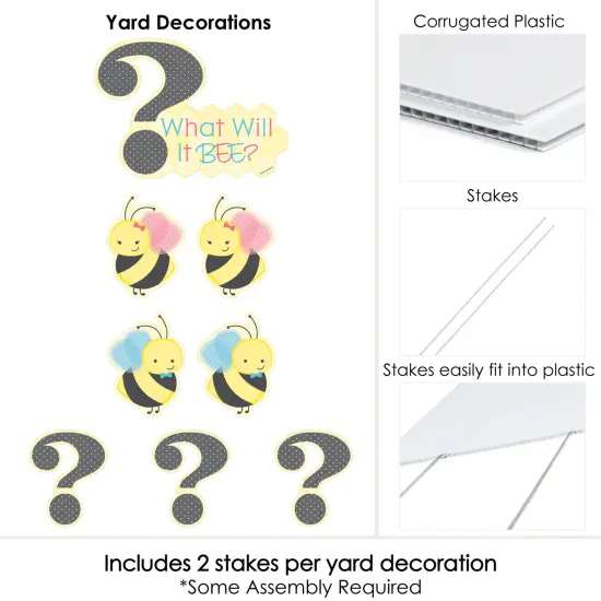 Big Dot of Happiness What Will It Bee - Yard Sign and Outdoor Lawn Decorations - Gender Reveal Yard Signs - Set of 8 {6}