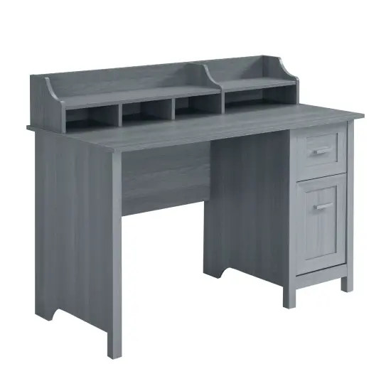 Techni Office Solutions 47.25" Gray Unique Techni Mobili Classic Office Desk with Storage {1}