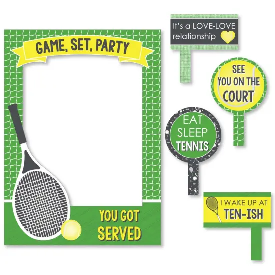 Big Dot of Happiness You Got Served - Tennis - Baby Shower or Birthday Party Selfie Photo Booth Picture Frame & Props - Printed on Sturdy Material {7}