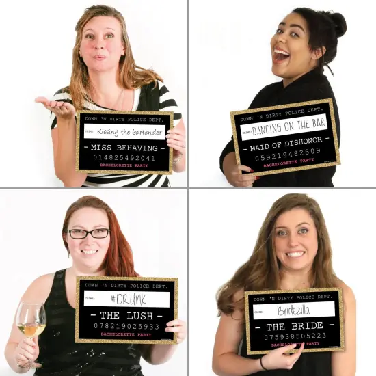 Big Dot of Happiness Girls Night Out Party Mug Shots - Bachelorette Party Photo Booth Props Party Mugshot Signs - 20 Count {4}