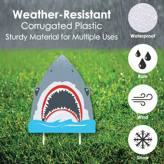 Big Dot of Happiness Shark Zone - Shark and Fin Lawn Decor - Outdoor Jawsome Party or Birthday Party Yard Decorations - 10 Piece {6}