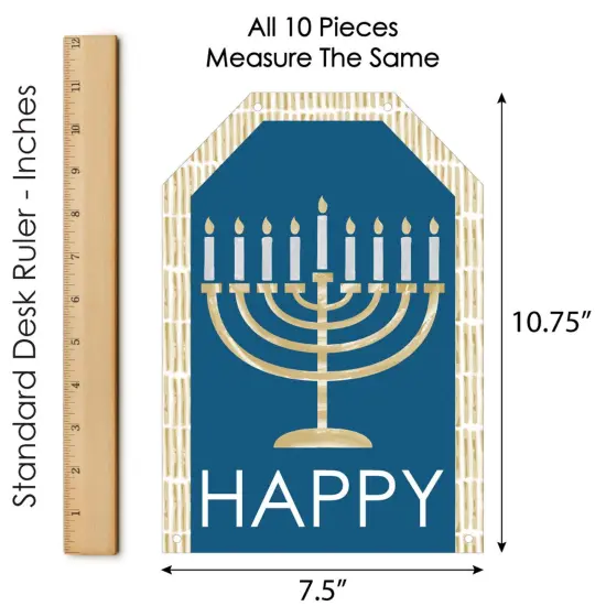 Big Dot of Happiness Happy Hanukkah - Hanging Vertical Paper Door Banners - Chanukah Holiday Party Wall Decoration Kit - Indoor Door Decor {7}