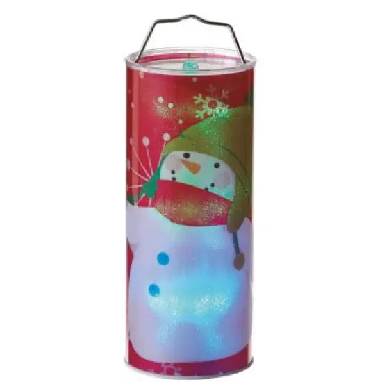 Midwest 12" Battery Operated Red LED Color Changing Snowman Christmas Lantern {1}