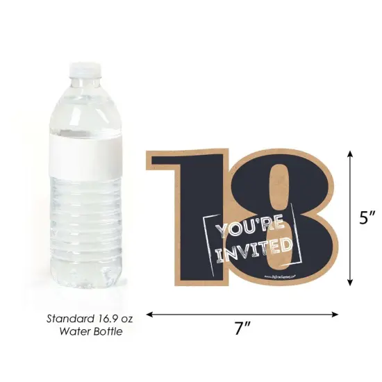 Big Dot of Happiness 18th Milestone Birthday - Shaped Fill-In Invitations - Birthday Party Invitation Cards with Envelopes - Set of 12 {6}