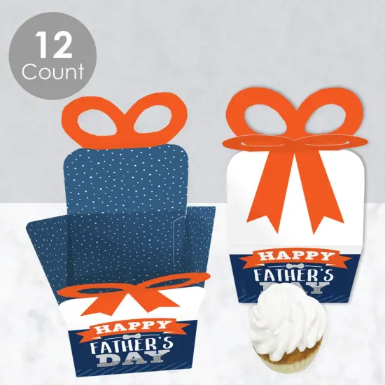 Big Dot of Happiness Happy Father's Day - Square Favor Gift Boxes - We Love Dad Party Bow Boxes - 12 Ct {4}