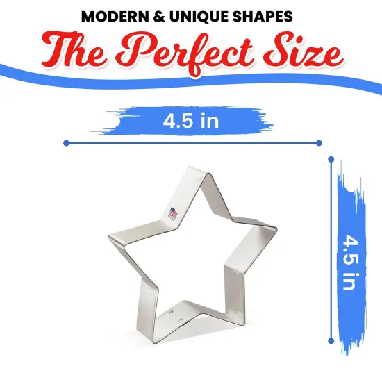 Star Cookie Cutter 4.5 in B0710, CookieCutter.com, Tin Plated Steel, Handmade in the USA {2}