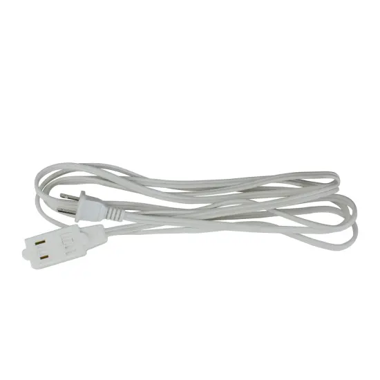 Northlight Indoor Power Extension Cord with 3-Outlets and Safety Locks - 9' - White Multicolor {1}