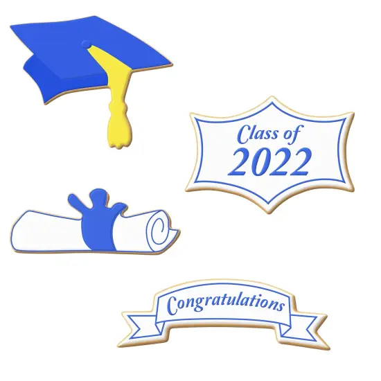 Graduation Cookie Cutter 4 Pc Set, CookieCutter.com, Tin Plated Steel, Handmade in the USA {2}