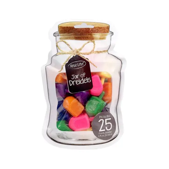 Rite Lite "Jar" of Dreidels, Spin the Dreidel Hanukkah Game with 25 Multi-Color Pieces {1}