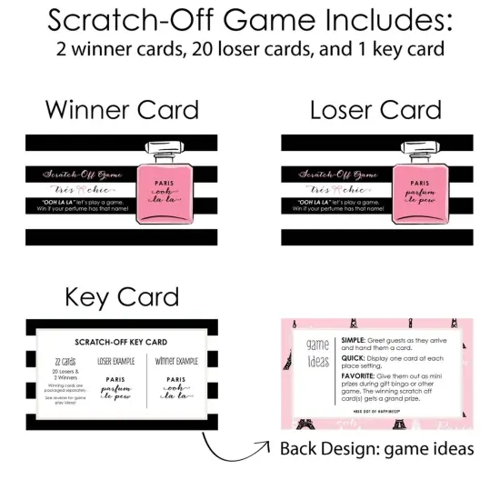 Big Dot of Happiness Paris, Ooh La La - Paris Themed Baby Shower or Birthday Party Game Scratch Off Cards - 22 Count {6}