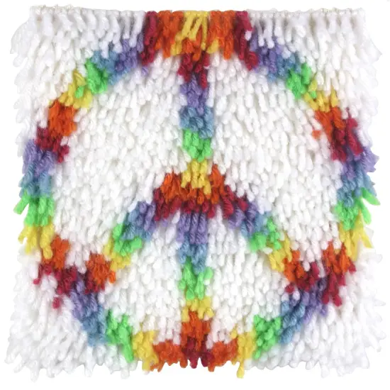 Wonderart Latch Hook Kit 8"X8"-Peace {4}