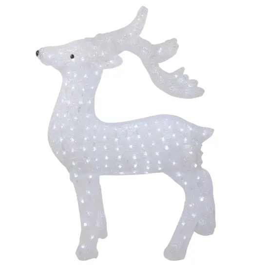 Northlight LED Lighted Commercial Grade Acrylic Reindeer Christmas Decoration - 28.5" - Pure White Clear {3}