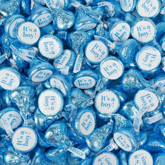 324ct Blue It's a Boy Baby Shower Stickers for Hershey's Kisses, DIY Party Favors (324 Stickers) - Candy Not Included - By Just Candy {2}