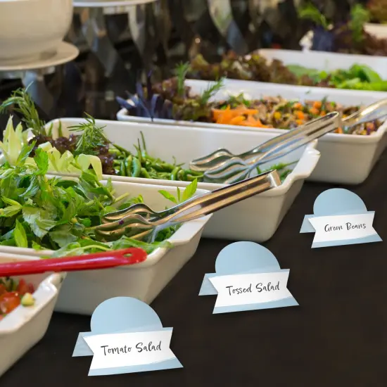 Big Dot of Happiness Dusty Blue Elegantly Simple - Guest Party Favors Tent Buffet Card - Table Setting Name Place Cards - Set of 24 {4}