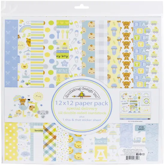 Doodlebug Double-Sided Paper Pack 12"X12" 12/Pkg-Special Delivery {1}