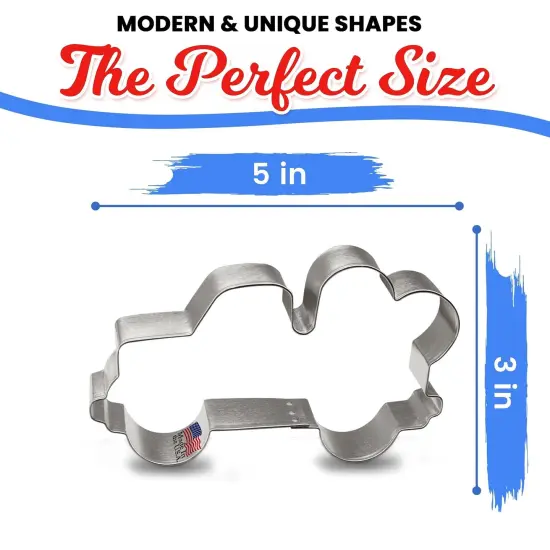 Truck with Heart Cookie Cutter 5 in B1559, CookieCutter.com, Tin Plated Steel, Handmade in the USA {3}