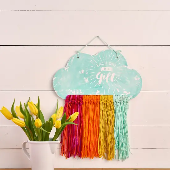 14 in. Unfinished Wooden Fiber Art Cloud Base {4}