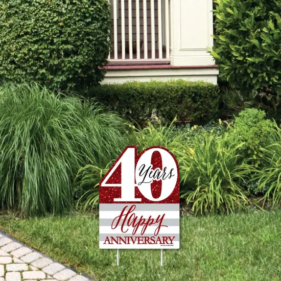 Big Dot of Happiness We Still Do - 40th Wedding Anniversary - Outdoor Lawn Sign - Anniversary Party Yard Sign - 1 Piece {1}