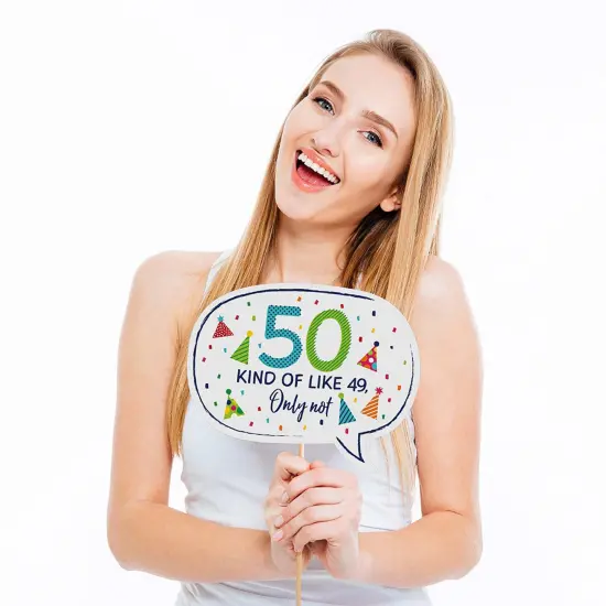 Big Dot of Happiness 50th Birthday - Cheerful Happy Birthday - Colorful Fiftieth Birthday Party Photo Booth Props Kit - 20 Count {4}
