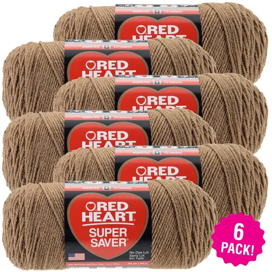 Multipack of 6 - Red Heart Super Saver Yarn-Cafe Latte {1}