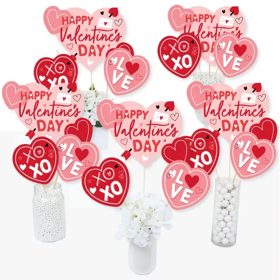 Big Dot of Happiness Happy Valentine's Day - Valentine Hearts Party Centerpiece Sticks - Table Toppers - Set of 15 {3}