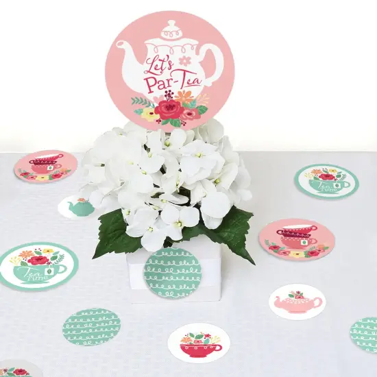 Big Dot of Happiness Floral Let's Par-Tea - Garden Tea Party Giant Circle Confetti - Party Decorations - Large Confetti 27 Count {6}
