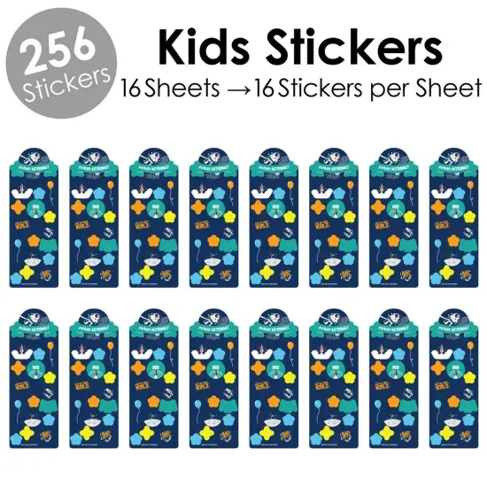Big Dot of Happiness Blast Off to Outer Space - Rocket Ship Birthday Party Favor Kids Stickers - 16 Sheets - 256 Stickers {3}