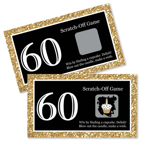 Big Dot of Happiness Adult 60th Birthday - Gold - Birthday Party Game Scratch Off Cards - 22 Count {1}