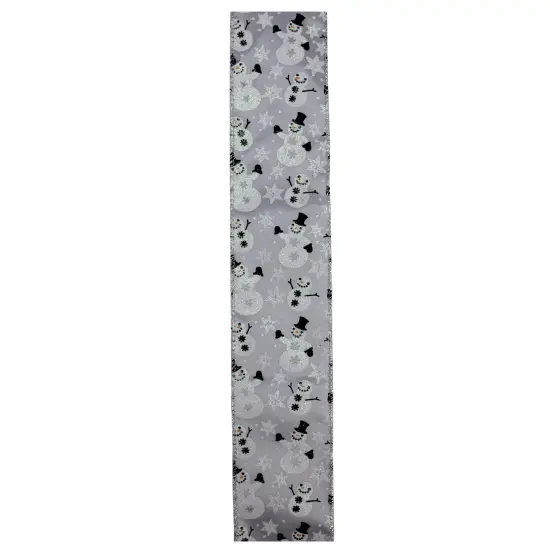 Northlight Pack of 12 Shiny Silver Snowmen and Snowflakes Wired Christmas Craft Ribbon 2.5" x 120 Yards {3}