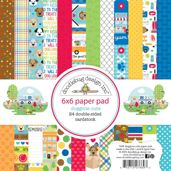 Doodlebug Double-Sided Paper Pad 6"X6" 24/Pkg-Doggone Cute {1}