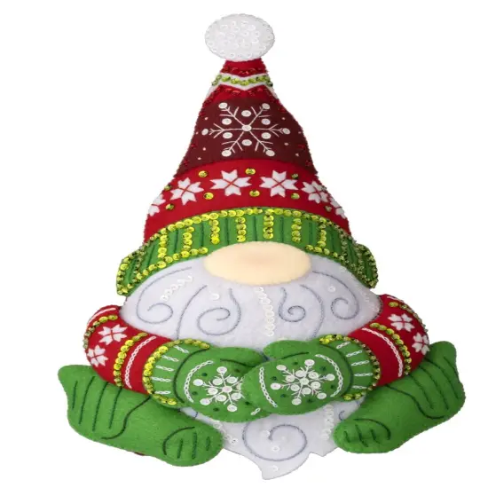 Bucilla Felt Door Stopper Applique Kit 8"X13.5"-Nordic Gnome {1}