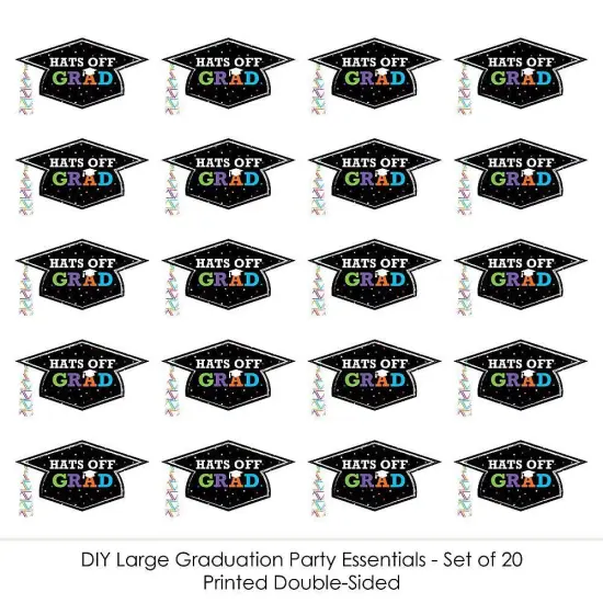 Big Dot of Happiness Hats Off Grad - Graduation Hat Decorations DIY Graduation Large Party Essentials - 20 Count {6}