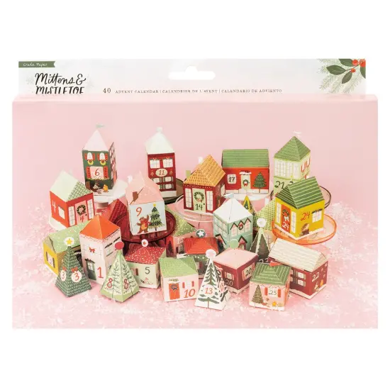 Mittens & Mistletoe Advent Calendar 40/Pkg-Makes 25 Houses {1}