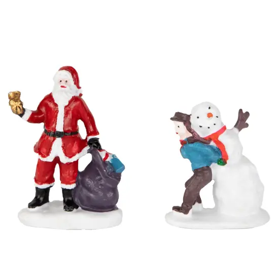 Northlight 7-Piece Christmas Village Figurine and Tree Display Set Red {7}