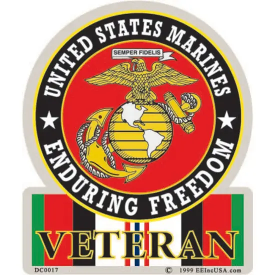 DC0017 U.S.M.C. Veteran Operation Enduring Freedom Badge Sticker (3.5''x4.125'') {1}