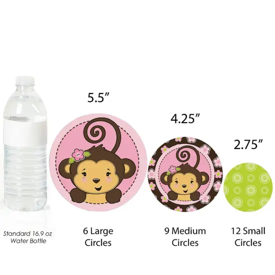 Big Dot of Happiness Pink Monkey Girl - Baby Shower or Birthday Party Giant Circle Confetti - Party Decorations - Large Confetti 27 Count {4}