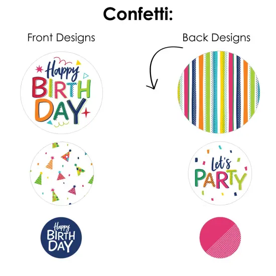 Big Dot of Happiness Cheerful Happy Birthday - Colorful Birthday Party Decor and Confetti - Terrific Table Centerpiece Kit - Set of 30 {7}