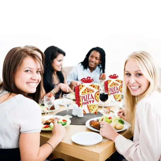 Big Dot of Happiness Pizza Party Time - Table Decorations - Baby Shower or Birthday Party Fold and Flare Centerpieces - 10 Count {7}