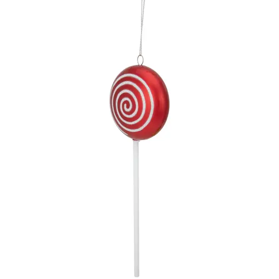 Northlight 10" Red Candy Lollipop with Iridescent Glitter Swirl Shatterproof Christmas Ornament {3}