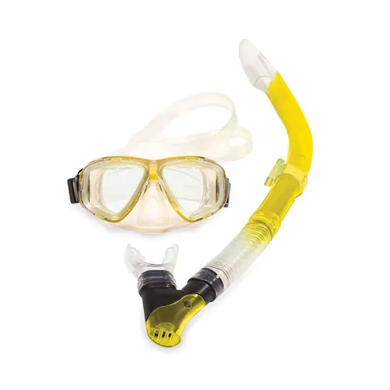 Pool Central 16.75" Yellow and Black Scuba Mask and Snorkel Dive Set {1}