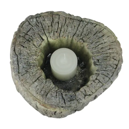 Melrose 6.75" Eye-Catching Textured and Rustic Woodland Tree Trunk Candle Holder Brown {3}