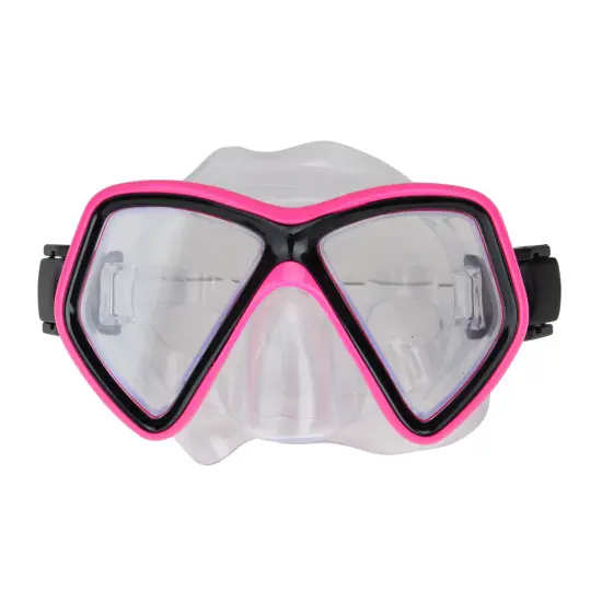 Swim Central 6.25" Hot Pink and Black Monaco Children's Swimming Mask for Ages 10 and up {1}