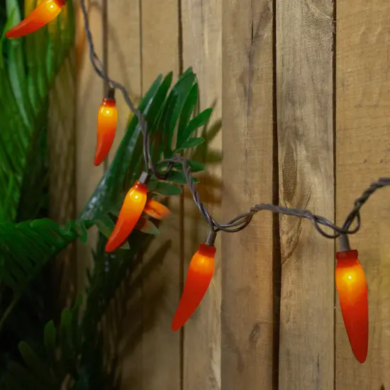 Northlight 35-Count Orange Chili Pepper Patio String Light Set, 22.5ft Brown Wire {3}