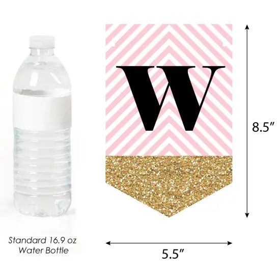 Big Dot of Happiness Hello Little One - Pink and Gold - Baby Shower Bunting Banner - Girl Party Decorations - Welcome Baby {4}